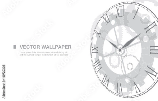 Obraz White vector backgroun.Machanical analog clock concept
