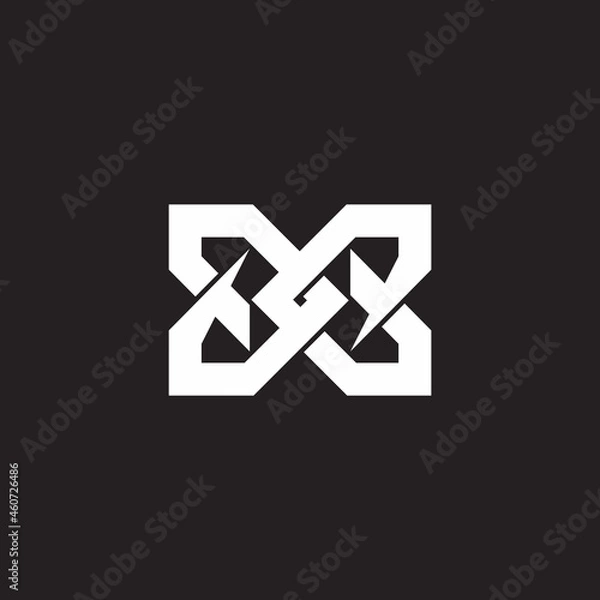 Obraz abstract letter dd linked overlapping 3d flat logo vector