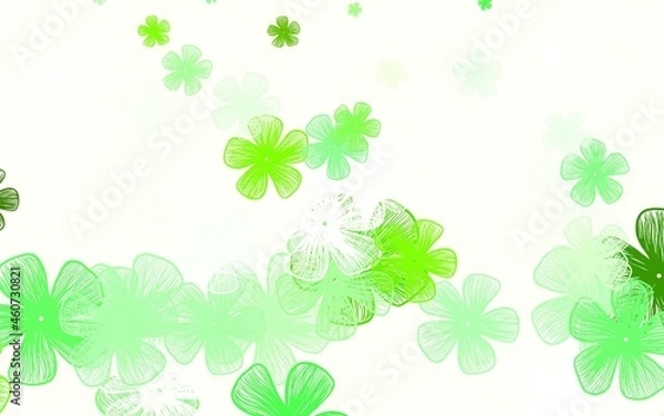 Obraz Light Green vector doodle backdrop with flowers.