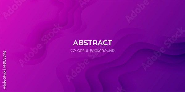 Fototapeta Abstract purple geometric background. Wavy geometric background. Trendy gradient shapes composition Paper cut style design. - Vector