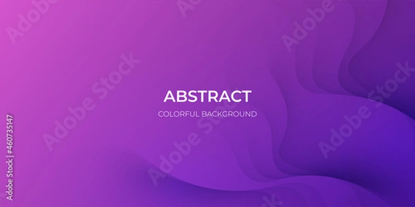 Fototapeta Abstract purple geometric background. Wavy geometric background. Trendy gradient shapes composition Paper cut style design. - Vector