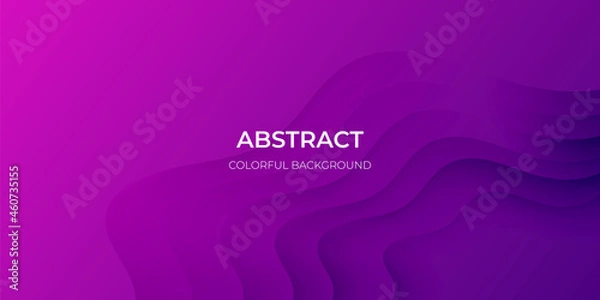 Fototapeta Abstract purple geometric background. Wavy geometric background. Trendy gradient shapes composition Paper cut style design. - Vector