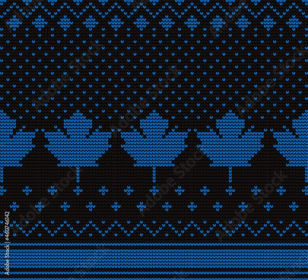 Fototapeta Christmas sweater knitting pattern  