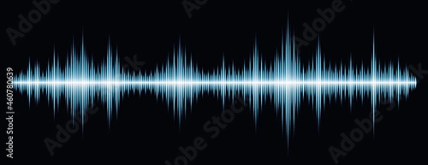 Obraz Soundwave on black background, vector design