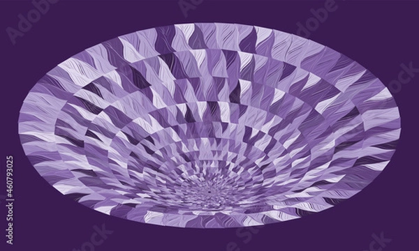 Obraz Abstract round concentric pattern with ethnic ornament. Design element