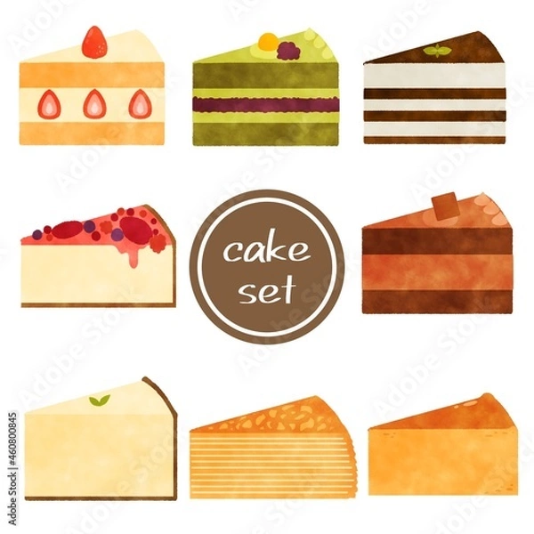Obraz ケーキセット イラスト