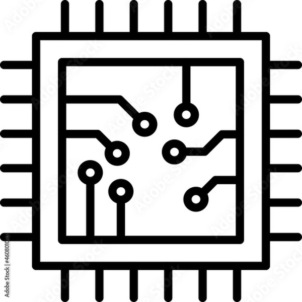 Obraz  Cpu Outline Vector Icon Design