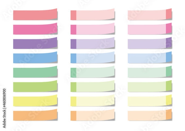 Fototapeta カラフルな付箋紙セット