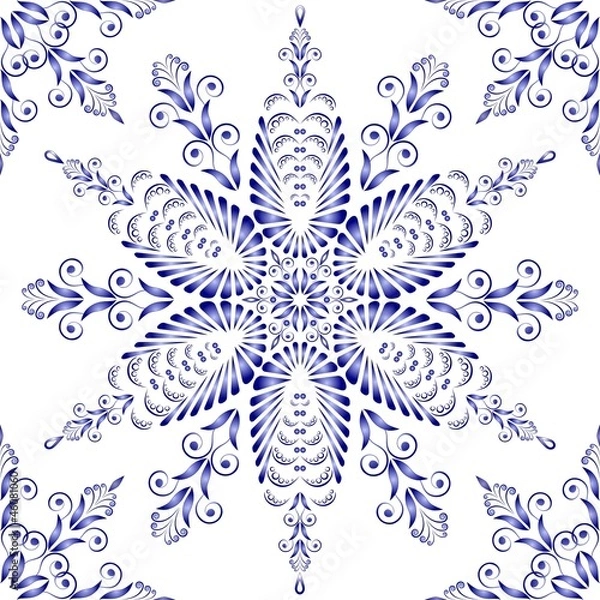 Obraz Admirable square blue pattern on a white background