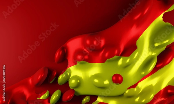 Obraz red yellow liquid abstract background. 3d rendering