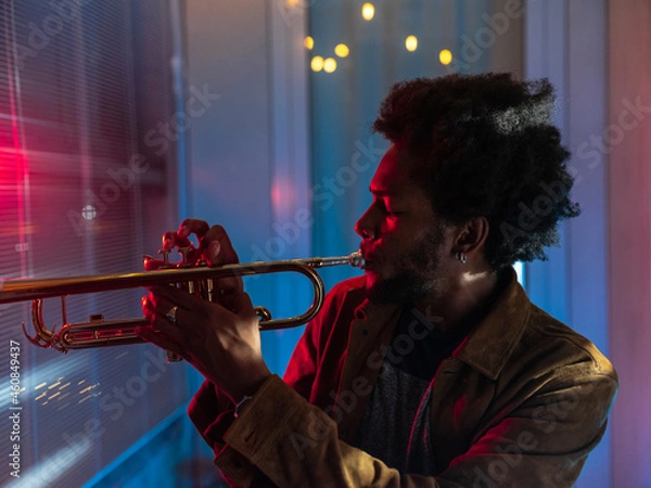 Fototapeta Young trumpet player