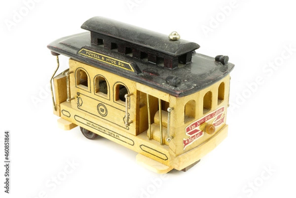 Obraz Trolley car model on white