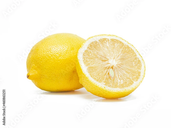 Fototapeta lemon with slice isolated on white