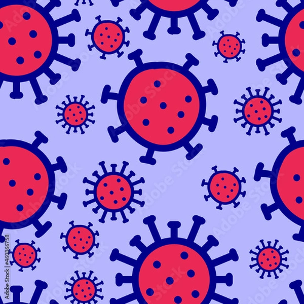 Fototapeta seamless pattern with corona virus