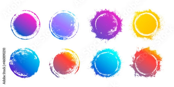 Fototapeta Set of gradient round spots.Grunge Sticker.Banners, Labels and Badges .Vector illustration.