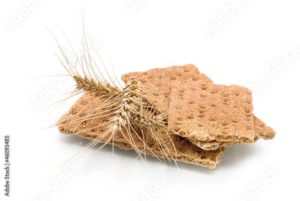 Obraz crispbread and wheat isolated