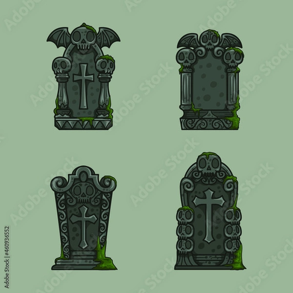 Obraz Gravestone, scary halloween theme spooky