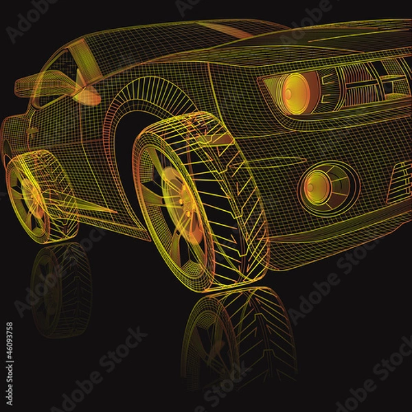 Obraz Model 3D samochodu sportowego