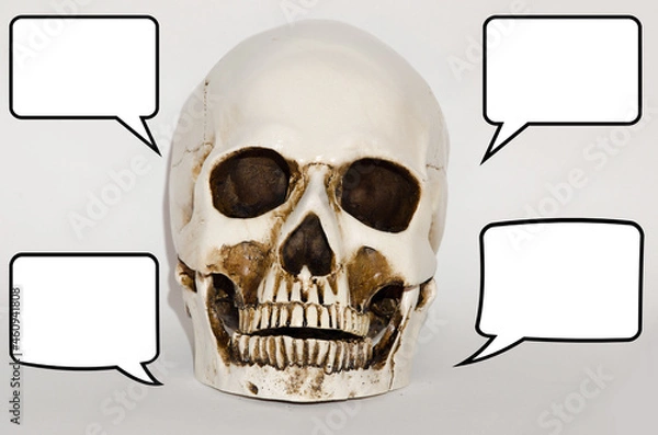 Obraz Skulls with speech bubbles
