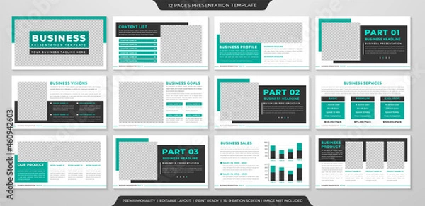 Fototapeta business presentation layout template with clean style use for business portfolio and annual report
