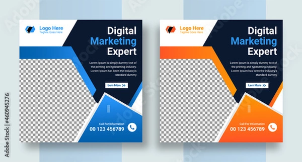 Obraz Modern Social square web banner for social media post template design, Facebook Post, Instagram Post template