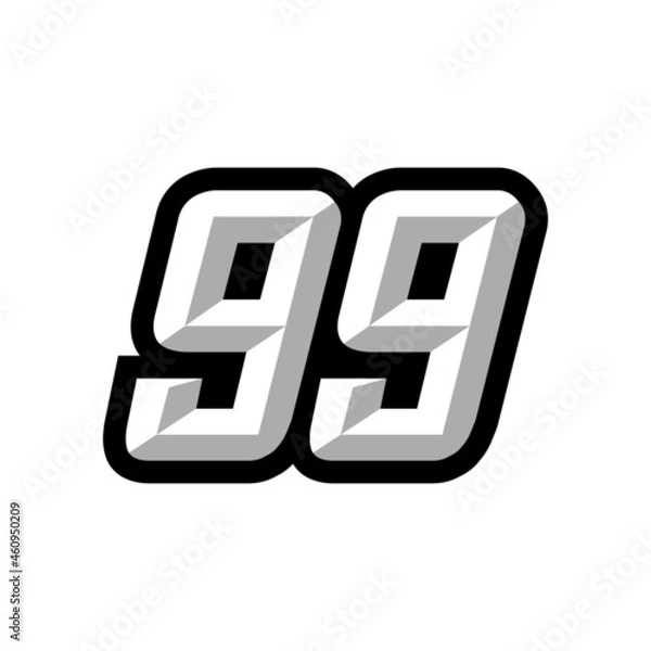 Obraz Creative modern logo design racing number 99