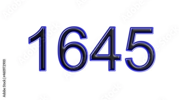 Obraz blue 1645 number 3d effect white background