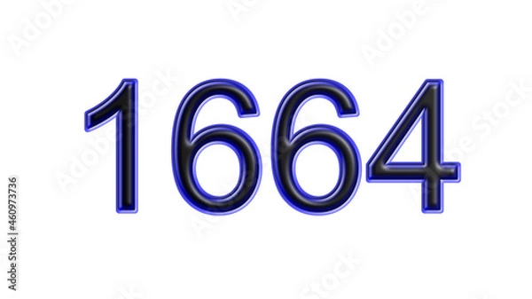 Obraz blue 1664 number 3d effect white background