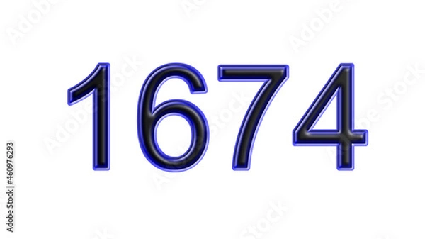 Obraz blue 1674 number 3d effect white background