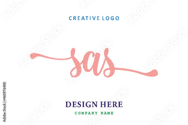 Fototapeta SAS lettering logo is simple, easy to understand and authoritative