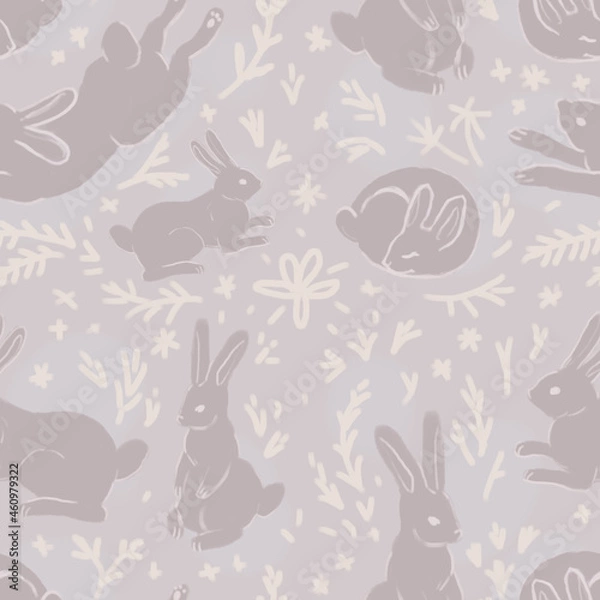 Fototapeta seamless pattern with rabbits