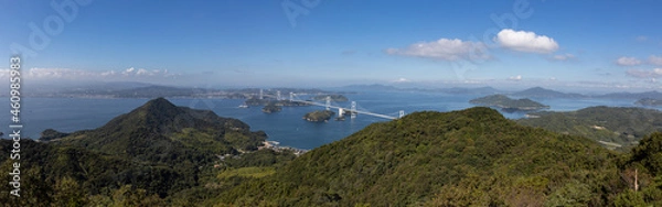 Fototapeta 大島亀老山から見た来島海峡大橋（しまなみ海道）