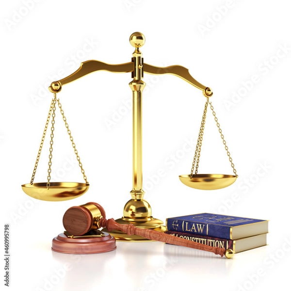 Fototapeta Justice scales and law