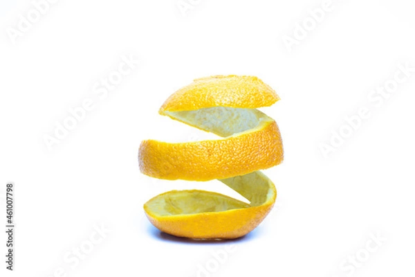 Obraz orange peel spiral on a white background