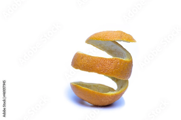 Obraz orange peel spiral on a white background