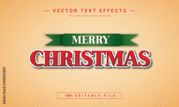 Obraz Merry Christmas editable  text effect