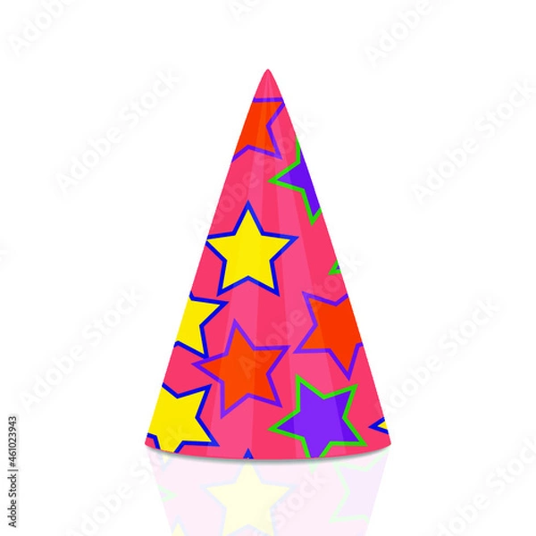 Obraz Red party cap isolated on a white background. 3d illustration