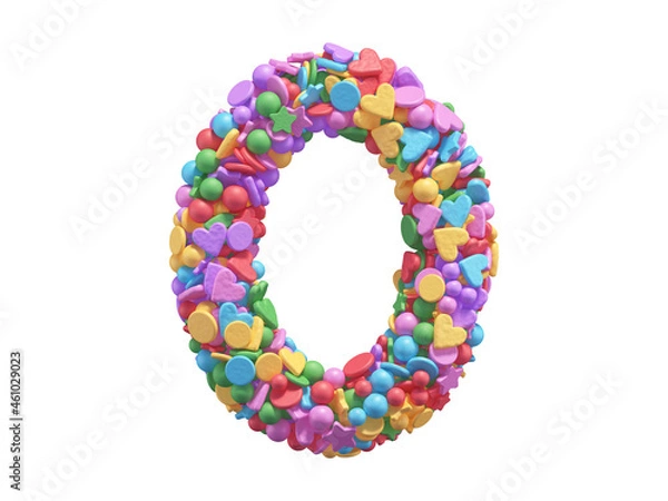 Fototapeta Colorful candy font. Number 0.