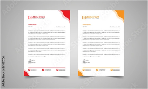 Obraz Creative modern business style letterhead design vector template A4 size