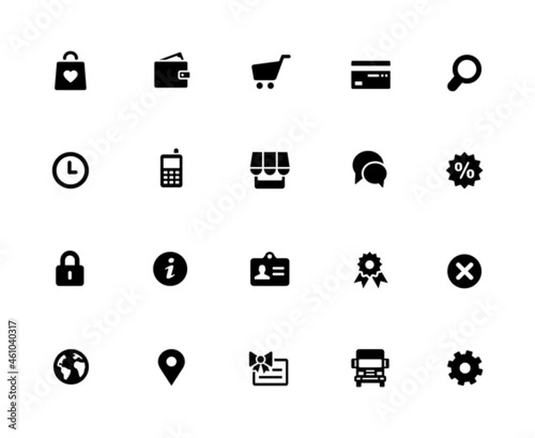Obraz Online Store Icon Set - 32px Solid