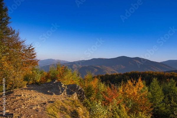 Obraz Bieszczady złota jesień w górach