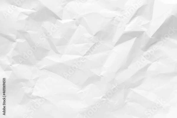 Fototapeta White crumpled paper texture background.