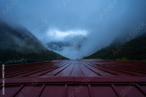 Obraz fog over the mountains