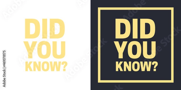 Obraz did you know vector icon