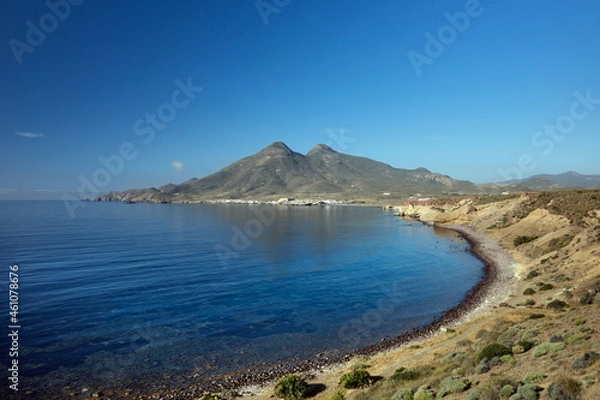 Fototapeta View of the mountains on the seascape of Cabo de Gata in Almería