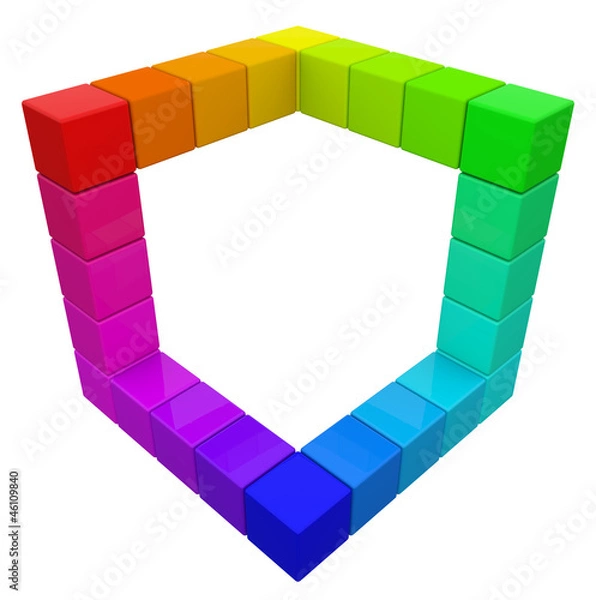 Obraz RGB & CMYK  Color Cube. Clipping path.