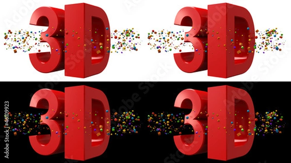 Obraz 3d Stereoscopic Concept. Side by side. Left first. HD Ratio.