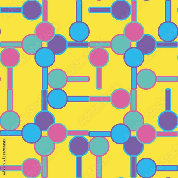 Obraz Colourful abstract lollipops geometric seamless vector pattern 