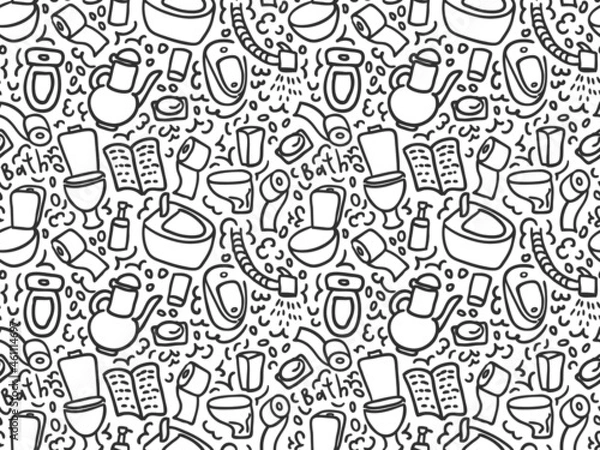 Obraz Toilet doodle seamless pattern