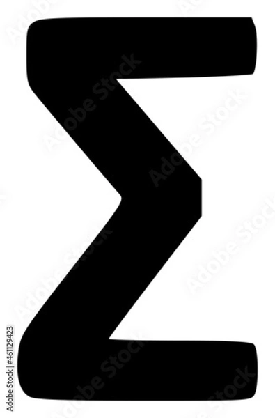 Fototapeta Sigma Greek symbol icon with flat style. Isolated vector Sigma Greek symbol icon illustrations, simple style.